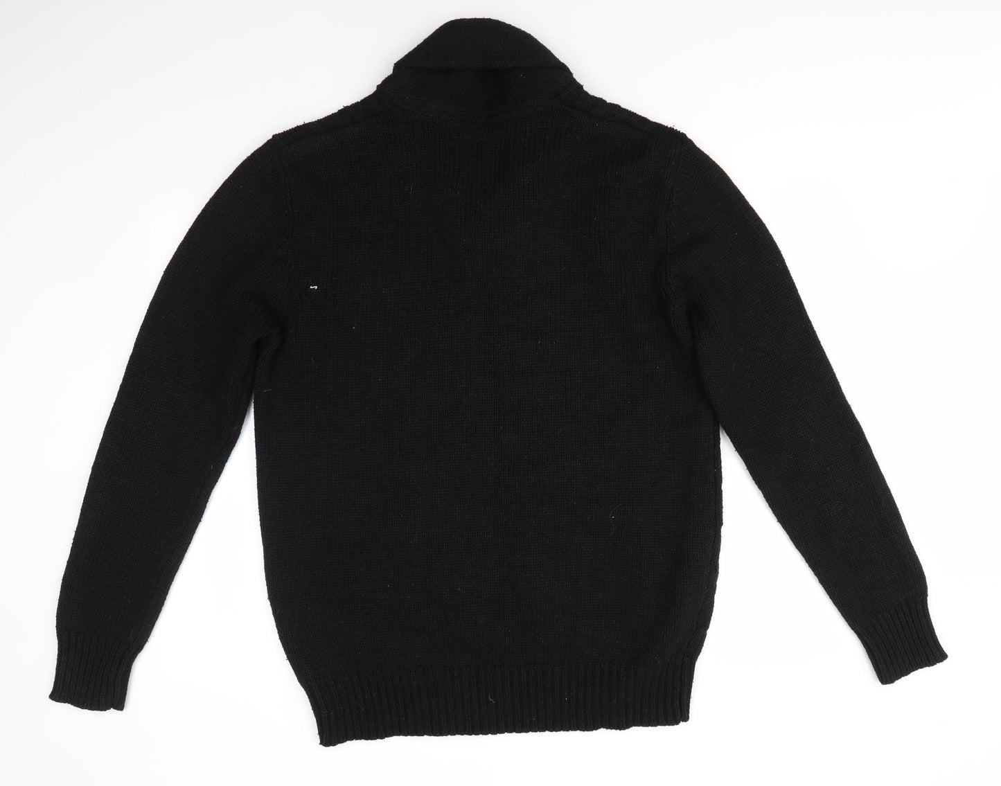 Blue Inc Mens Black Collared  Acrylic Pullover Jumper Size XL