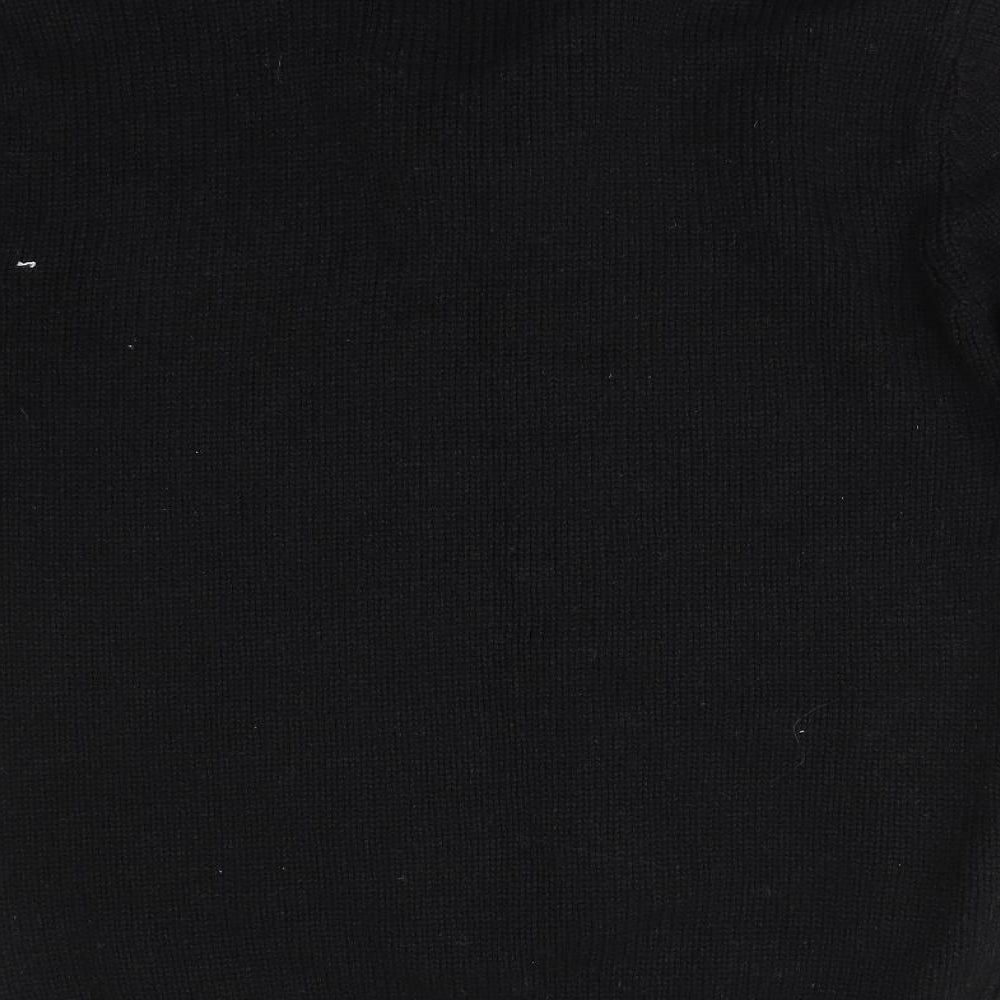 Blue Inc Mens Black Collared  Acrylic Pullover Jumper Size XL