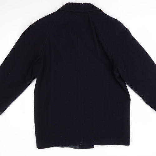 Classic Woman Womens Blue   Overcoat Coat Size 16  Button - Dark Navy