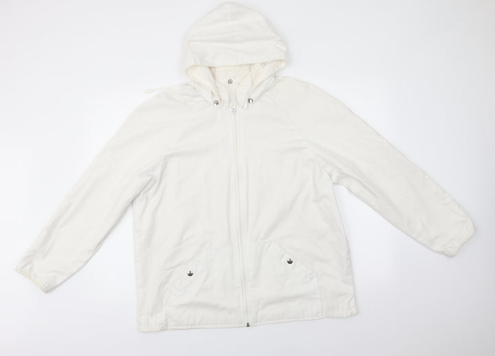 Preworn Womens White Jacket Coat Zip