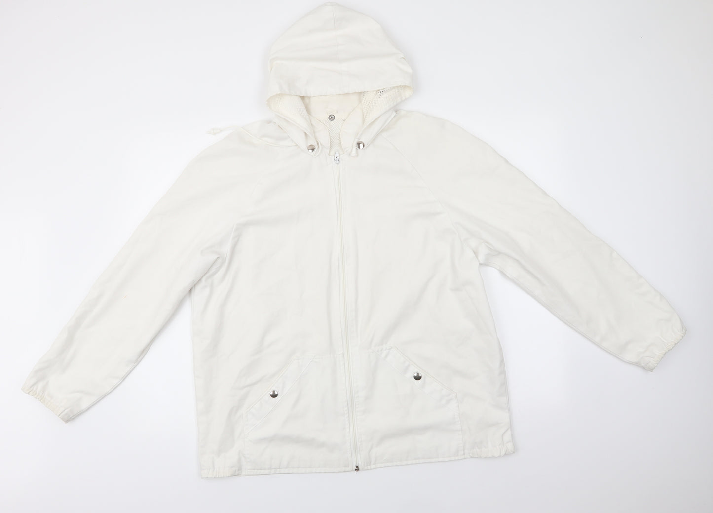 Preworn Womens White   Jacket Coat   Zip