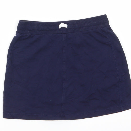 George Girls Blue  Cotton A-Line Skirt Size 9-10 Years  Regular Drawstring - Navy blue