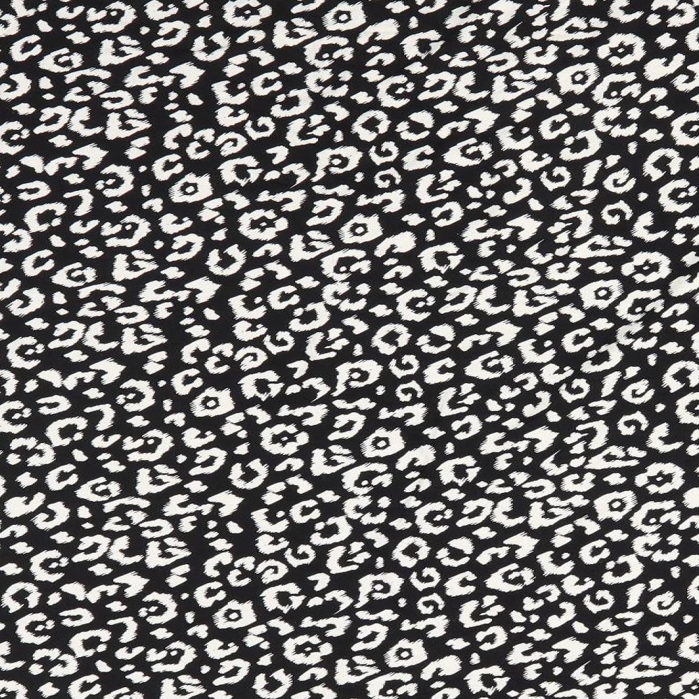 Papaya Curve Womens Black Animal Print Viscose Jersey Blouse Size 20 Round Neck - White print