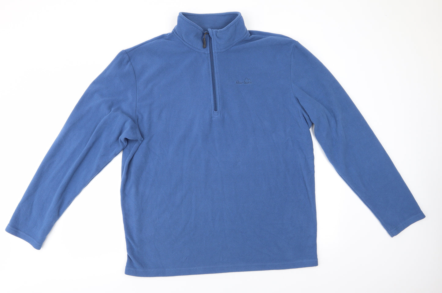 Peter Storm Mens Blue High Neck  Polyester Henley Jumper Size XL   - Mid Blue