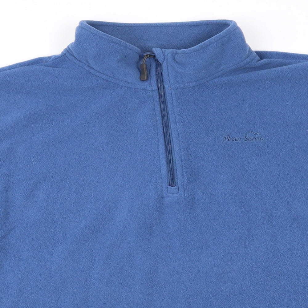 Peter Storm Mens Blue High Neck  Polyester Henley Jumper Size XL   - Mid Blue