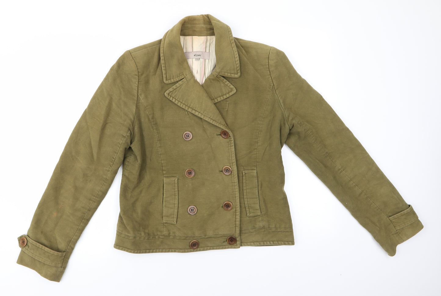 KEW Womens Green   Jacket  Size 12  Button - Soft texture Moss Green