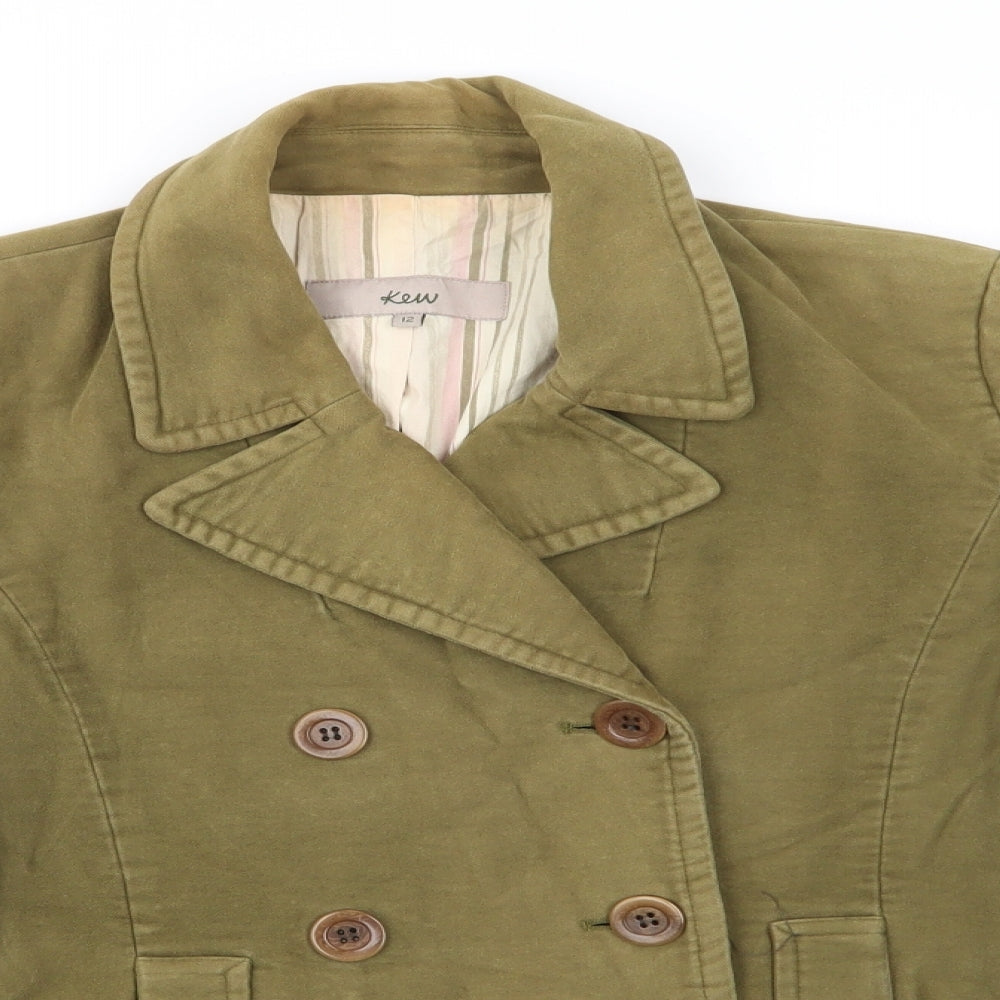 KEW Womens Green   Jacket  Size 12  Button - Soft texture Moss Green
