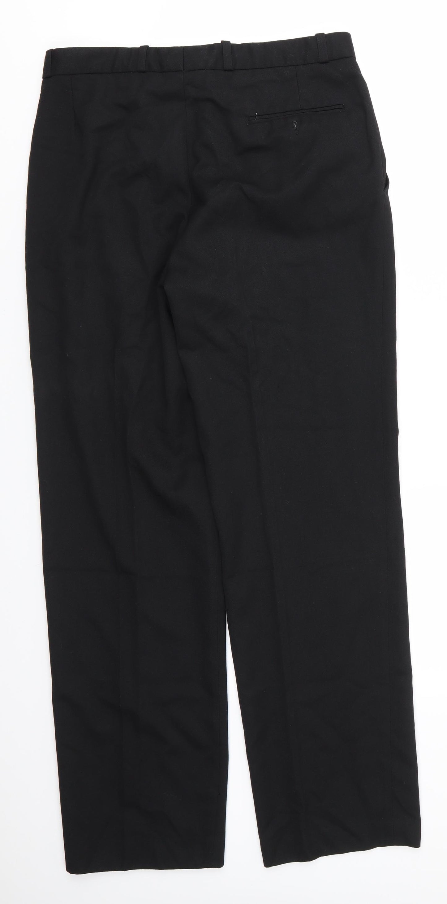 BHS Mens Black  Polyester Trousers  Size 32 in L30 in Regular Zip