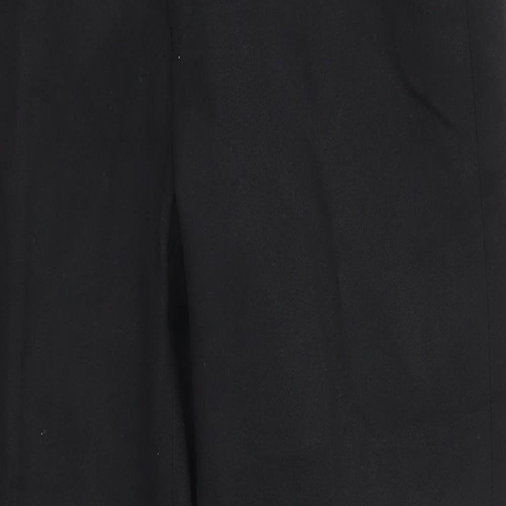 BHS Mens Black  Polyester Trousers  Size 32 in L30 in Regular Zip