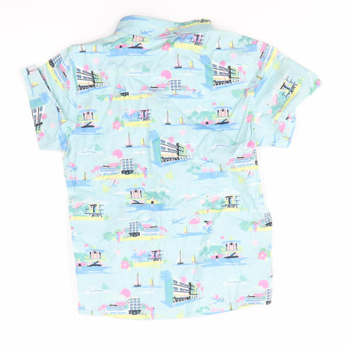 Matalan Boys Green  Cotton Basic Button-Up Size 3-4 Years Collared Button - Flamingos Beach