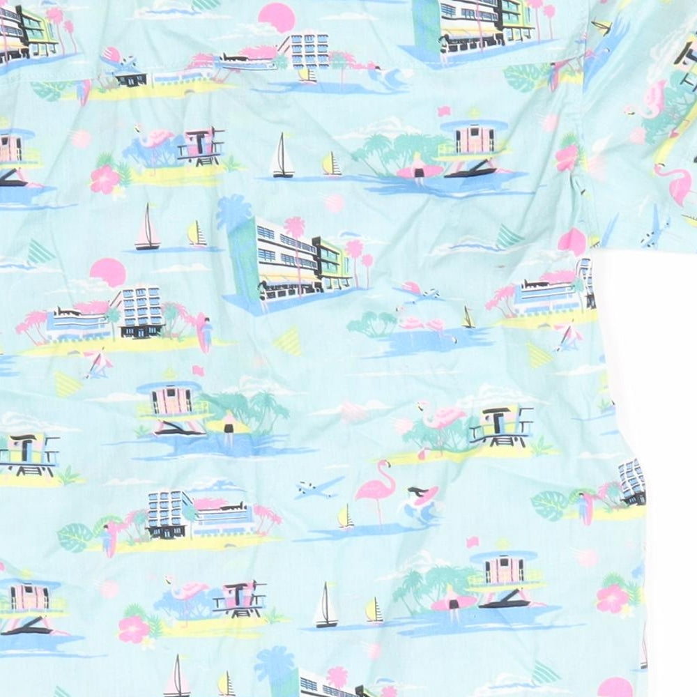Matalan Boys Green  Cotton Basic Button-Up Size 3-4 Years Collared Button - Flamingos Beach