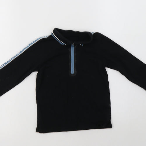 George Baby Black  Cotton Basic Polo Size 12-18 Months Collared Zip