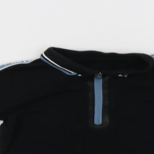 George Baby Black  Cotton Basic Polo Size 12-18 Months Collared Zip