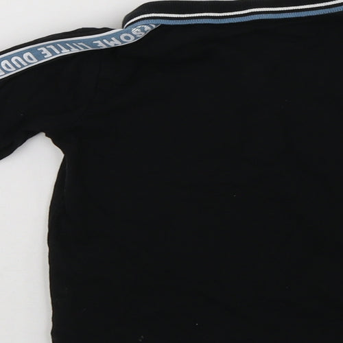 George Baby Black  Cotton Basic Polo Size 12-18 Months Collared Zip