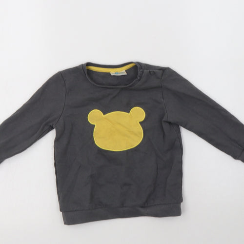 So Cute Boys Grey  Cotton Pullover Sweatshirt Size 2-3 Years   - Teddy Bear