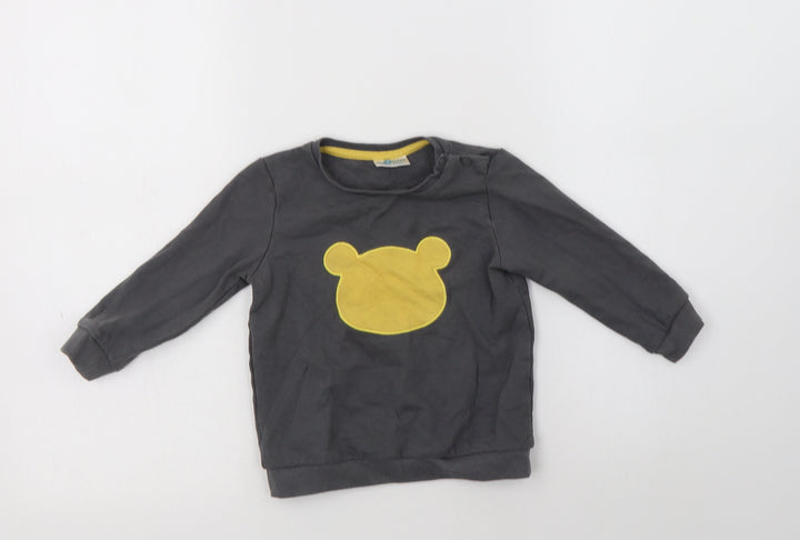 So Cute Boys Grey Cotton Pullover Sweatshirt Size 2-3 Years - Teddy Bear