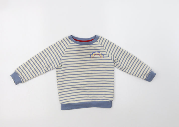 Primark Girls Ivory Striped Cotton Pullover Sweatshirt Size 2-3 Years   - Love What You Create