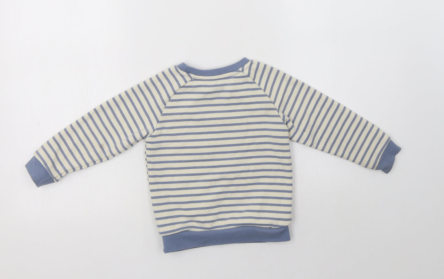 Primark Girls Ivory Striped Cotton Pullover Sweatshirt Size 2-3 Years   - Love What You Create