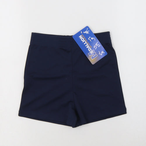Medallion Womens Blue  Nylon Compression Shorts Size 6 L3 in Regular
