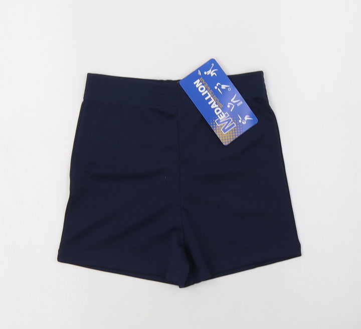 Medallion Womens Blue Nylon Compression Shorts Size 6 L3 in Regular