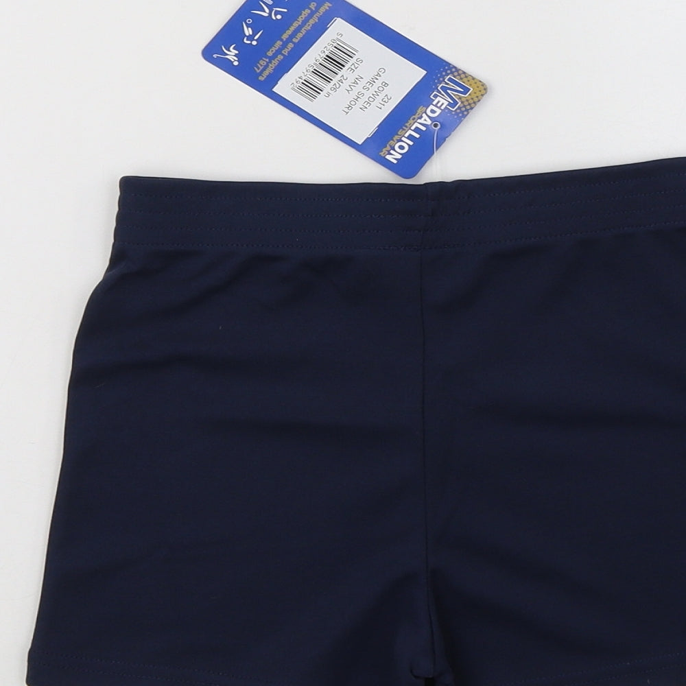 Medallion Womens Blue  Nylon Compression Shorts Size 6 L3 in Regular