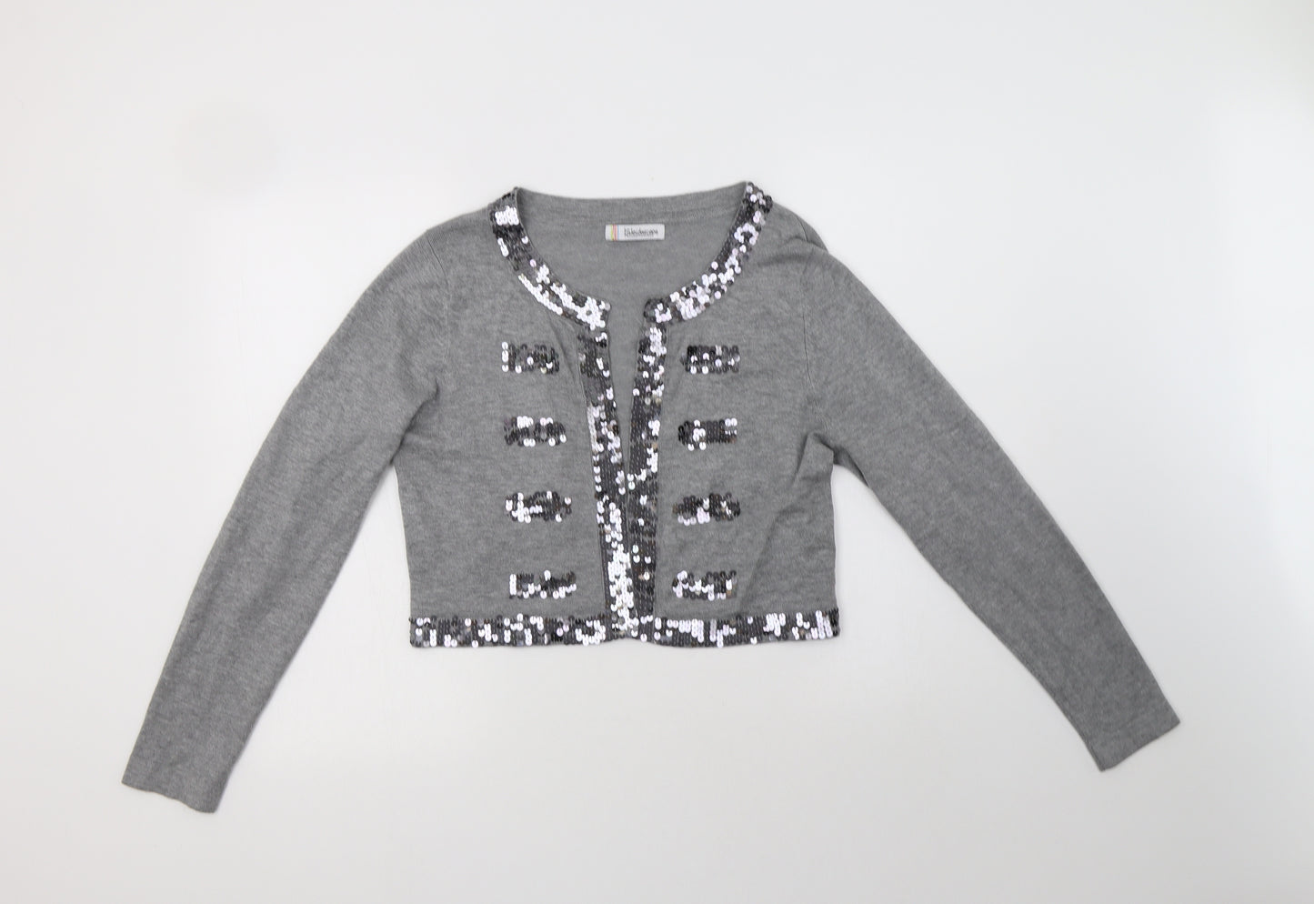 Kaleidoscope Womens Grey Round Neck  Viscose Shrug Jumper Size 16