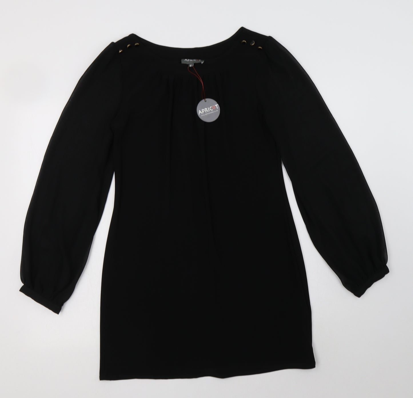 Apricot Womens Black  Polyester A-Line  Size M  Boat Neck
