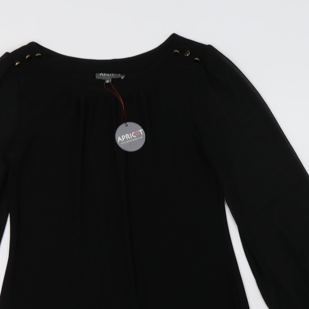 Apricot Womens Black  Polyester A-Line  Size M  Boat Neck