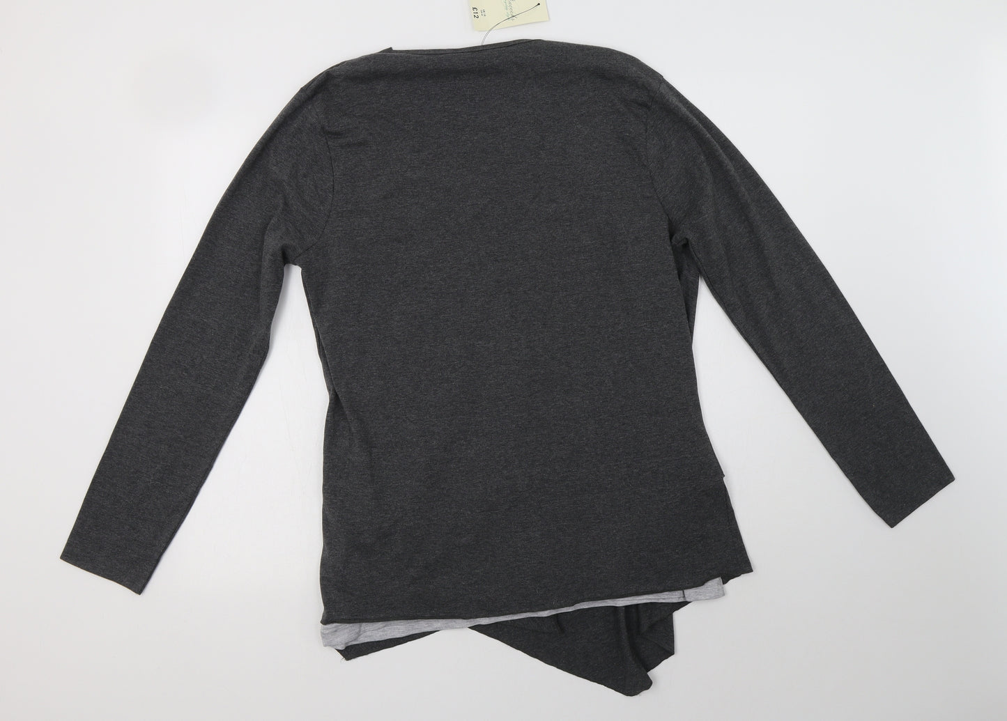 Peacocs Womens Grey V-Neck  Polyester Cardigan Jumper Size 18