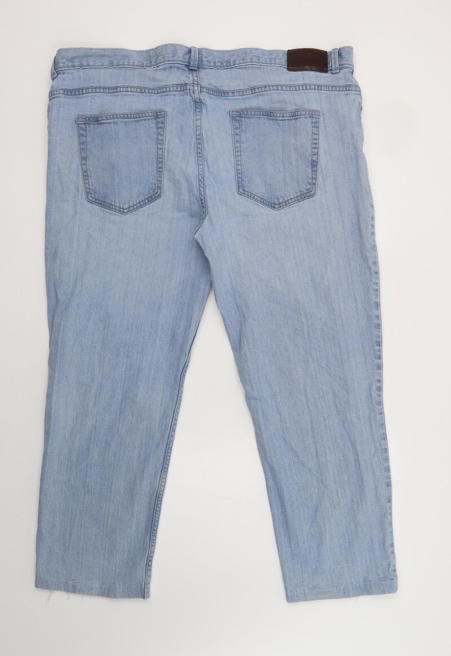 TU Mens Blue  Cotton Straight Jeans Size 44 L32 in Regular Button