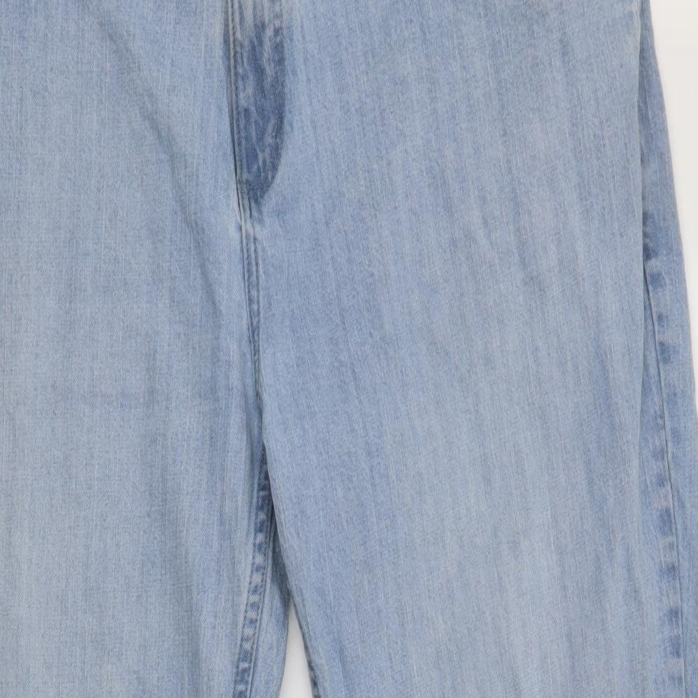 TU Mens Blue  Cotton Straight Jeans Size 44 L32 in Regular Button