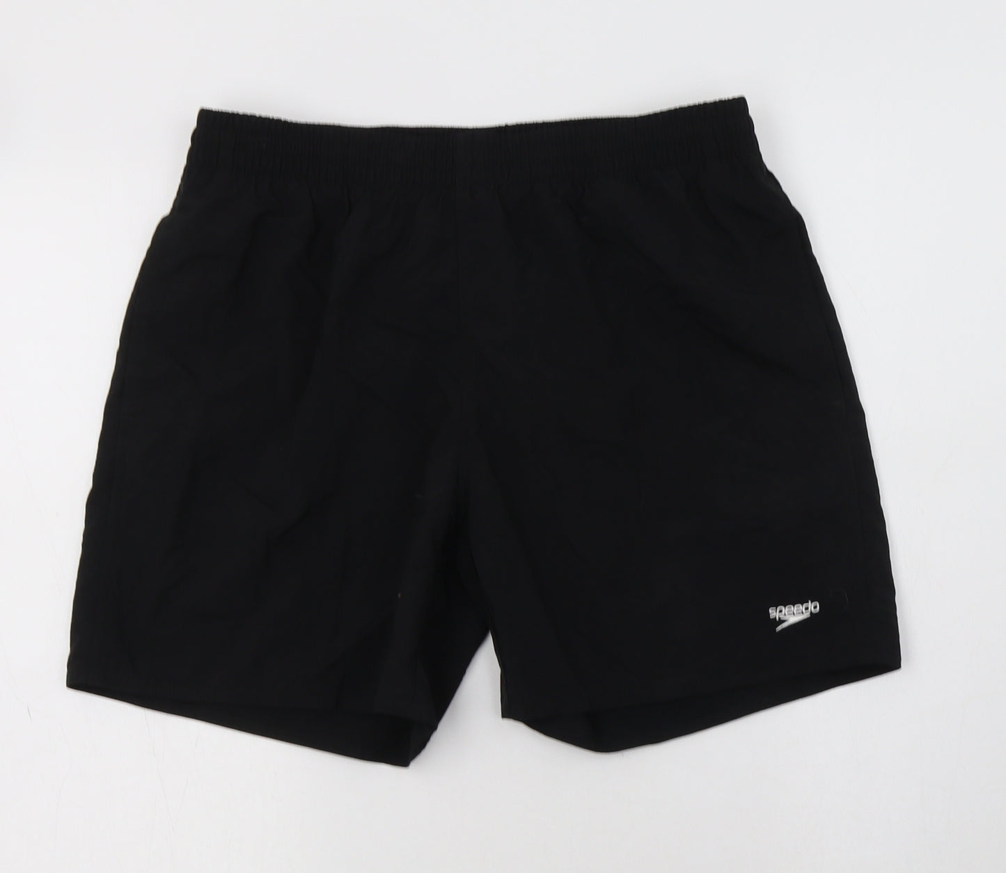 Speedo Mens Black  Nylon Sweat Shorts Size M L6 in Regular Drawstring