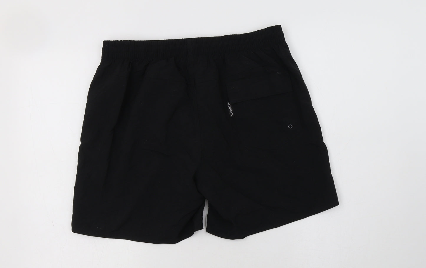 Speedo Mens Black  Nylon Sweat Shorts Size M L6 in Regular Drawstring