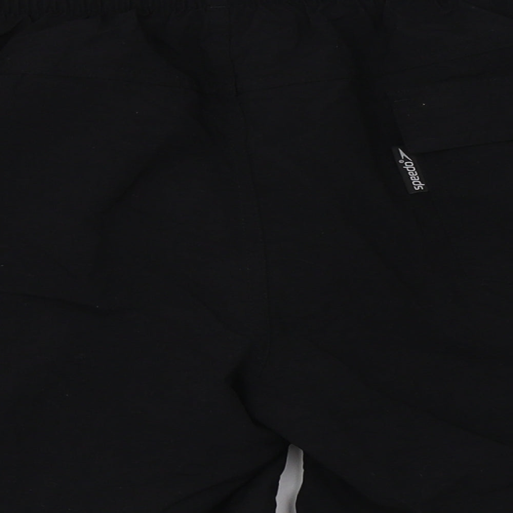 Speedo Mens Black  Nylon Sweat Shorts Size M L6 in Regular Drawstring
