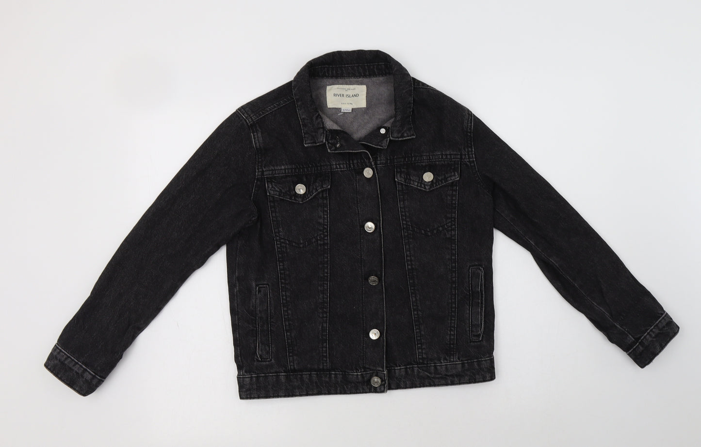 River Island Girls Black   Basic Jacket Jacket Size 9-10 Years  Button