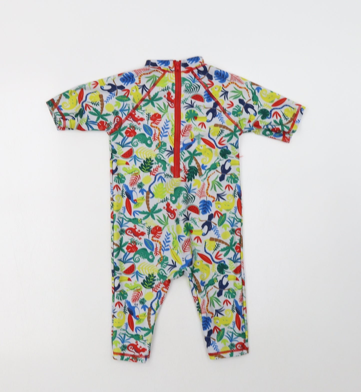 Matalan Girls Multicoloured Geometric Polyester Bodysuit One-Piece Size 3-4 Years  Zip - Chameleon Print