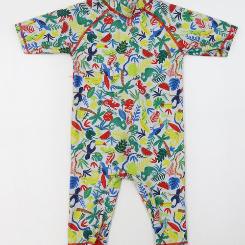 Matalan Girls Multicoloured Geometric Polyester Bodysuit One-Piece Size 3-4 Years  Zip - Chameleon Print