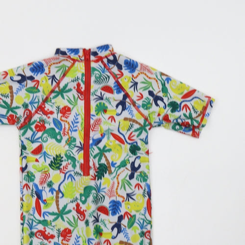 Matalan Girls Multicoloured Geometric Polyester Bodysuit One-Piece Size 3-4 Years  Zip - Chameleon Print