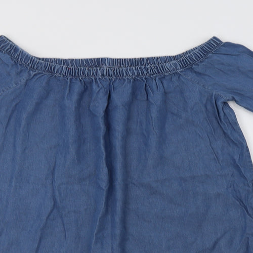 New Look Womens Blue  Lyocell A-Line  Size 10  Off the Shoulder