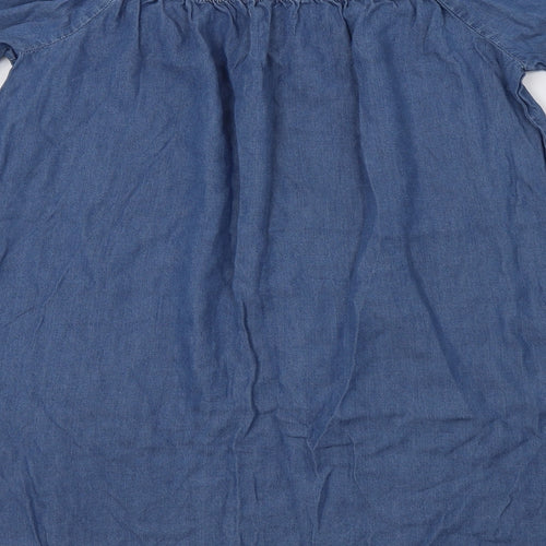 New Look Womens Blue  Lyocell A-Line  Size 10  Off the Shoulder