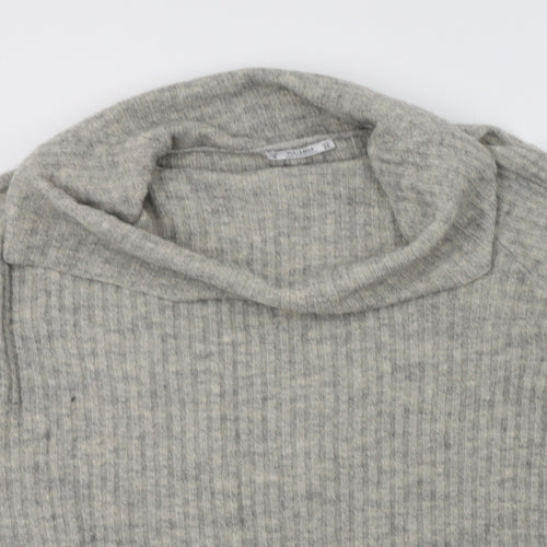 Pull & Bear Womens Grey Roll Neck  Acrylic Pullover Jumper Size S