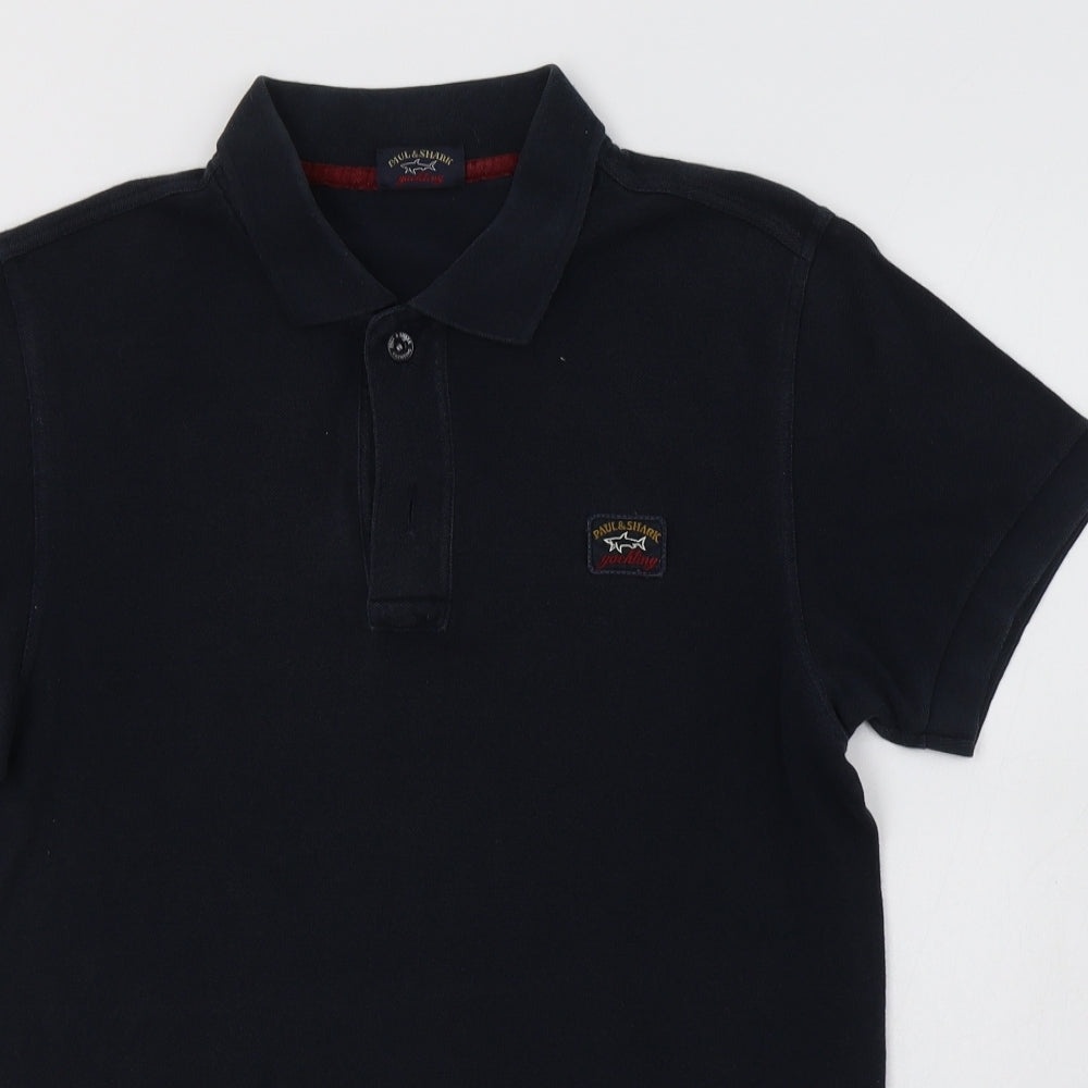 Paul & Shark Mens Blue  Cotton  Polo Size S Collared Button