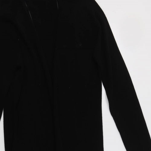 Heart & Soul Womens Black V-Neck  Acrylic Cardigan Jumper Size M