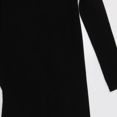 Heart & Soul Womens Black V-Neck  Acrylic Cardigan Jumper Size M
