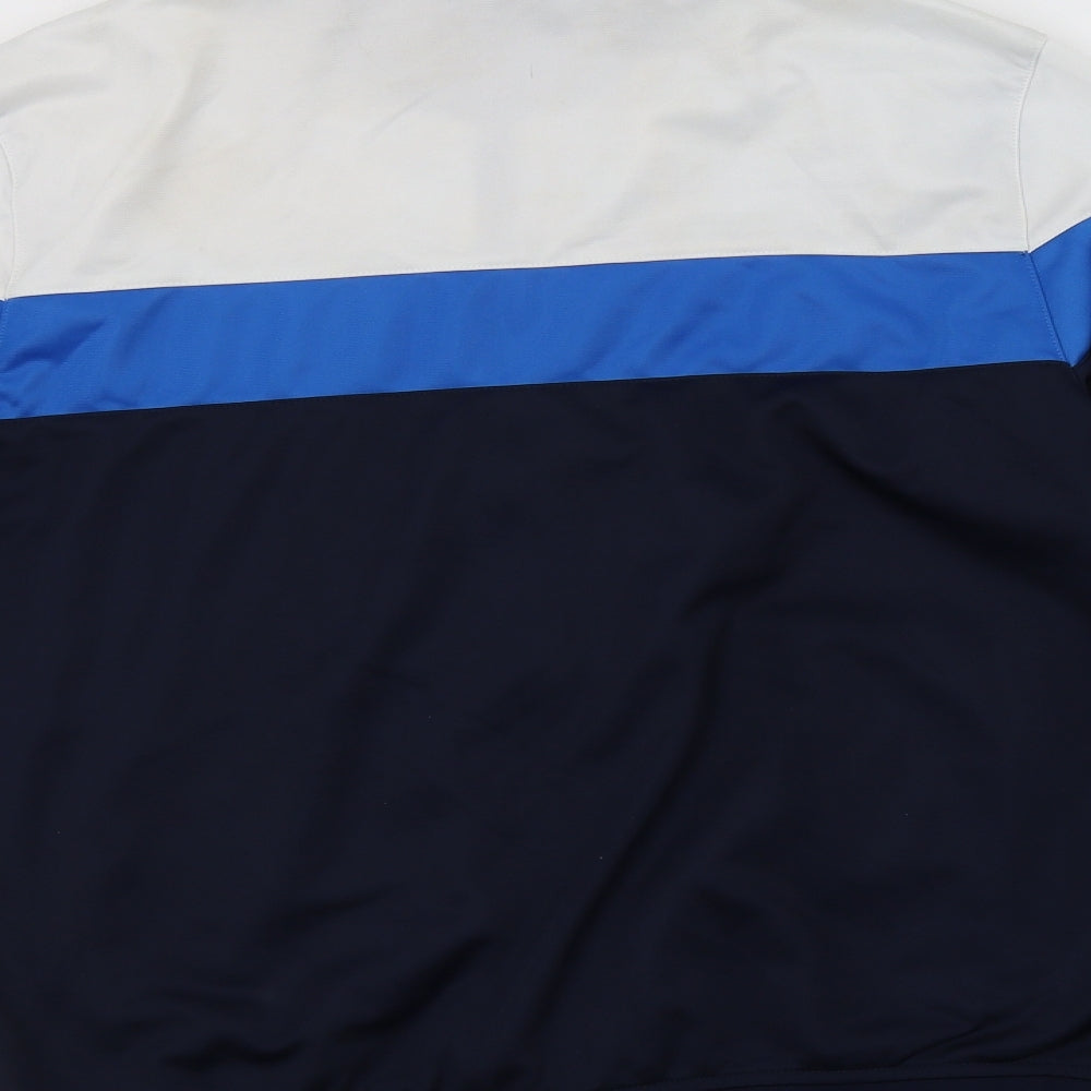 McKenzie Mens Blue Striped Polyester Full Zip Sweatshirt Size S