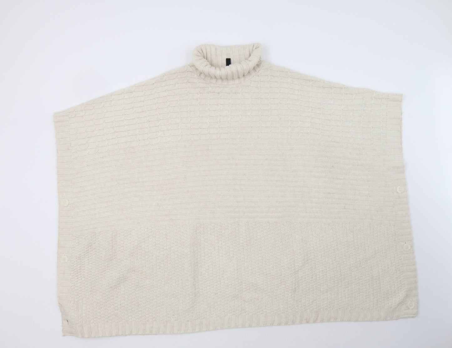 H&M Womens Ivory   Overcoat Poncho Size L