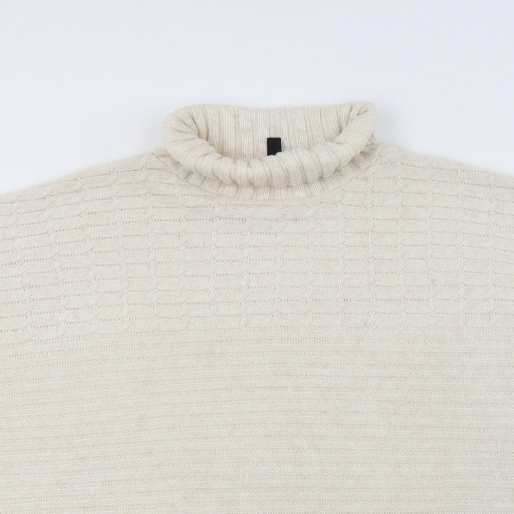 H&M Womens Ivory   Overcoat Poncho Size L