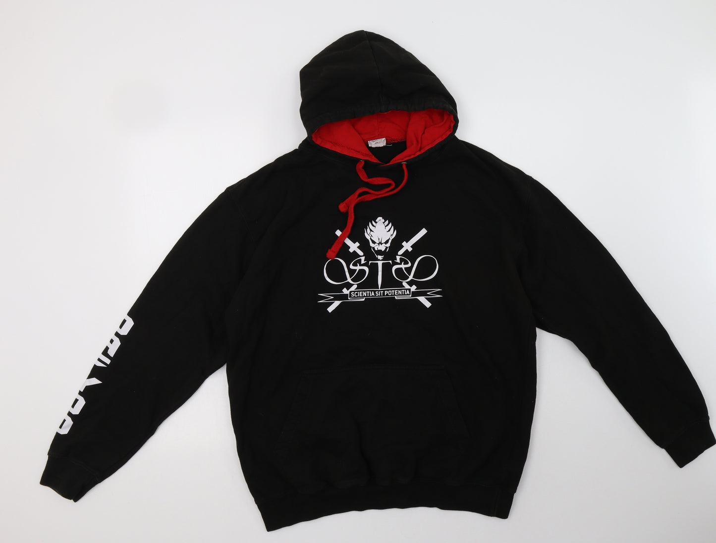 Awdis Womens Black  Cotton Pullover Hoodie Size L
