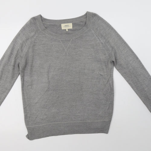 Papaya Womens Grey Crew Neck  Acrylic Pullover Jumper Size 14