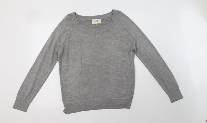 Papaya Womens Grey Crew Neck  Acrylic Pullover Jumper Size 14